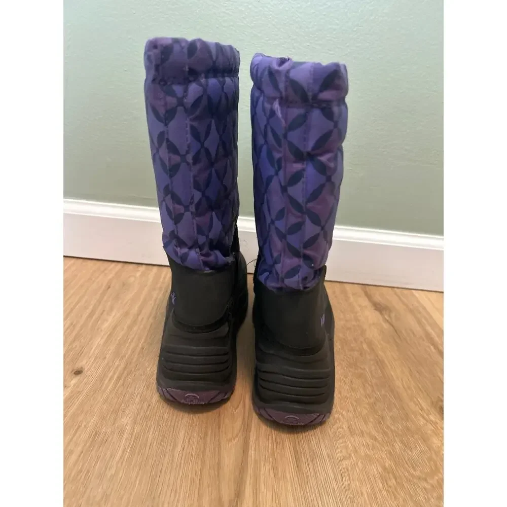 Kamik Big Girls 5 Waterbug Snow Boot Winter Waterproof Purple Insulated Pattern